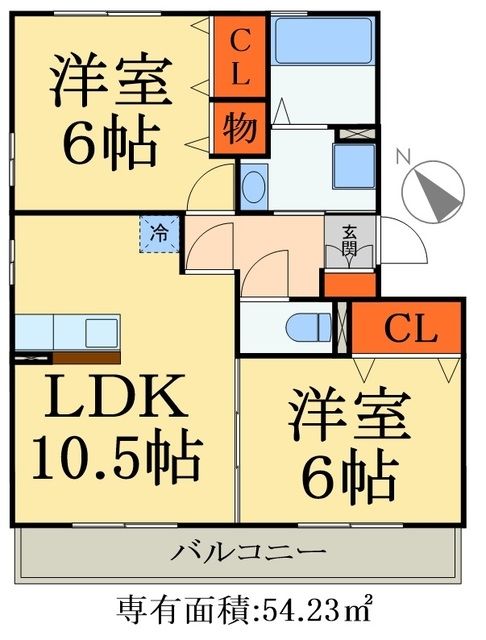 プリモ西白井Ｄ棟の間取り