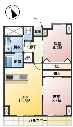 レ・モンデ新潟の間取り