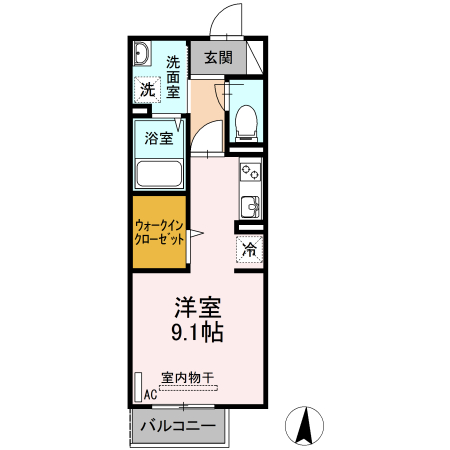 福山市船町のアパートの間取り