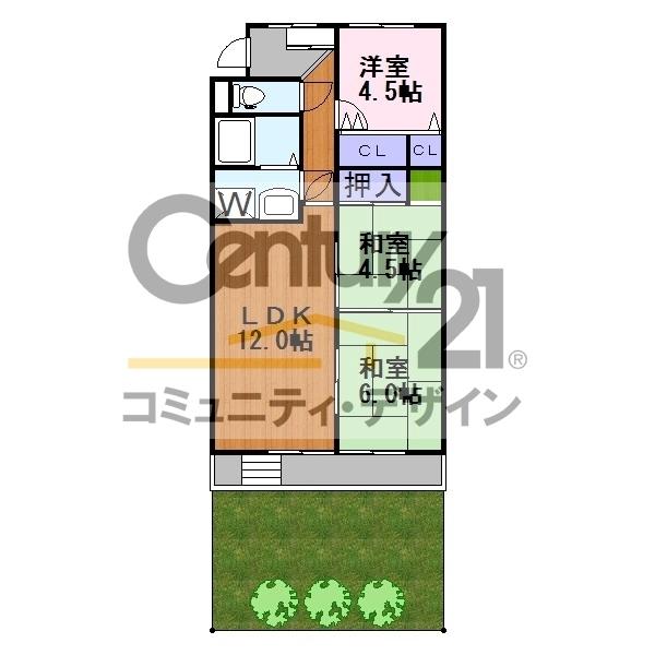 ソシアル大山崎　1Fの間取り