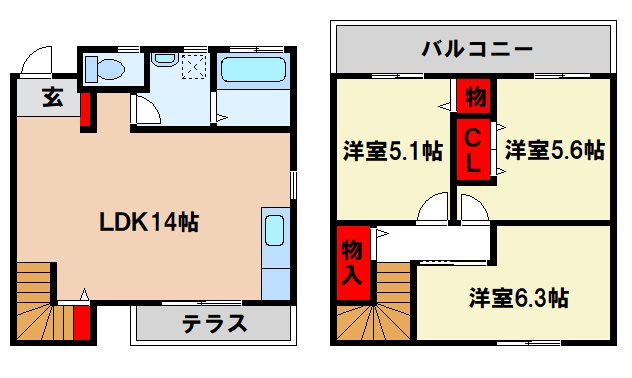 メゾネット青山の間取り