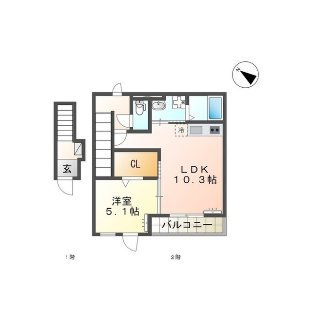 仮）つくば市高見原新築アパートＣの間取り