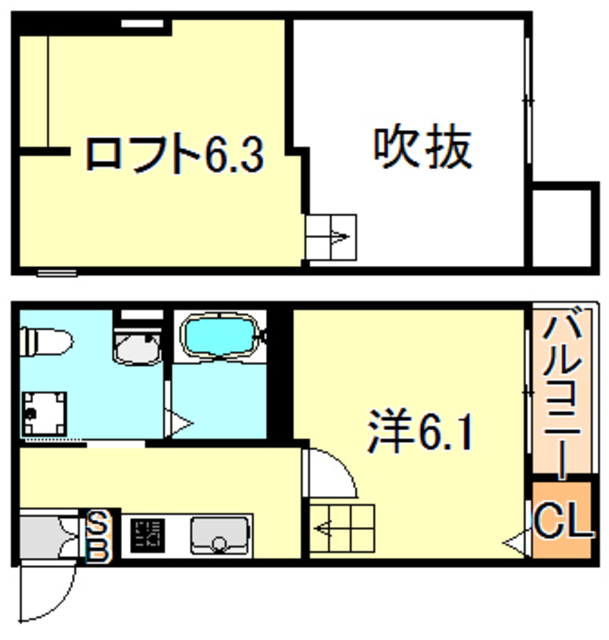 明石市南王子町のアパートの間取り