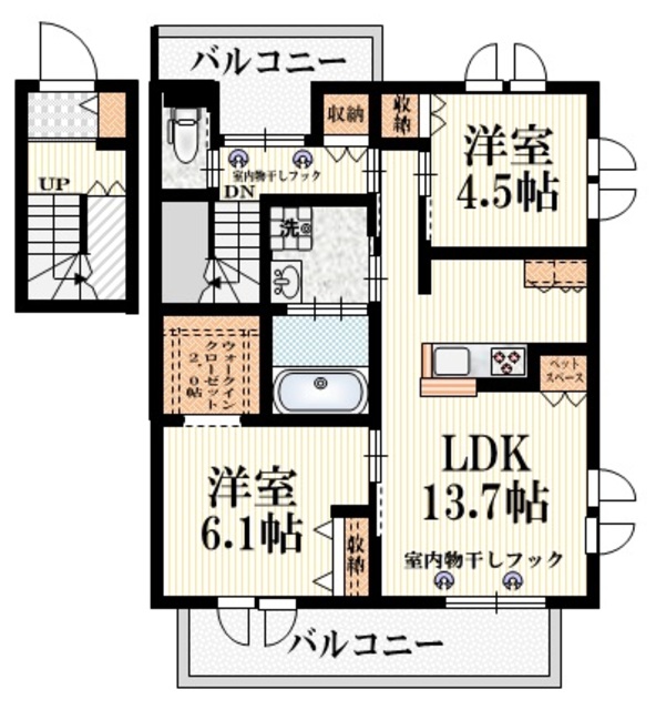 小平市上水本町のマンションの間取り