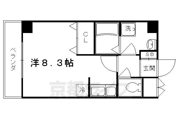 京都市南区上鳥羽南島田町のマンションの間取り