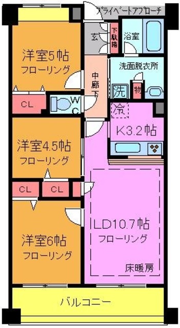 市川市市川のマンションの間取り