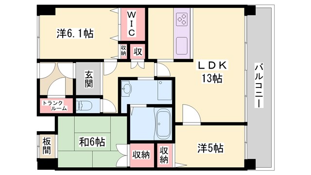 サンヒルズ弐番館の間取り