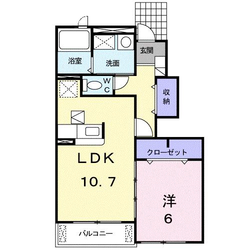 府中市中須町のアパートの間取り