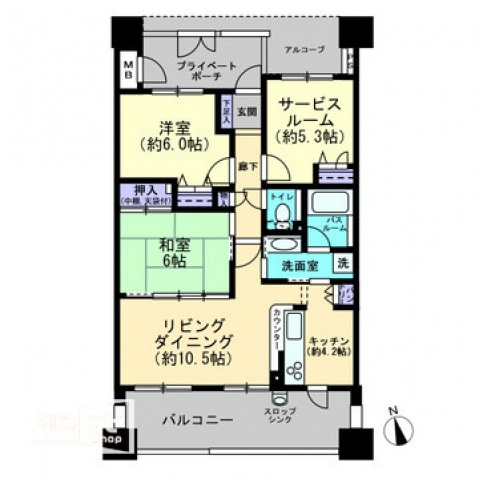 アーバンビュー緑町公園ツインタワーの間取り