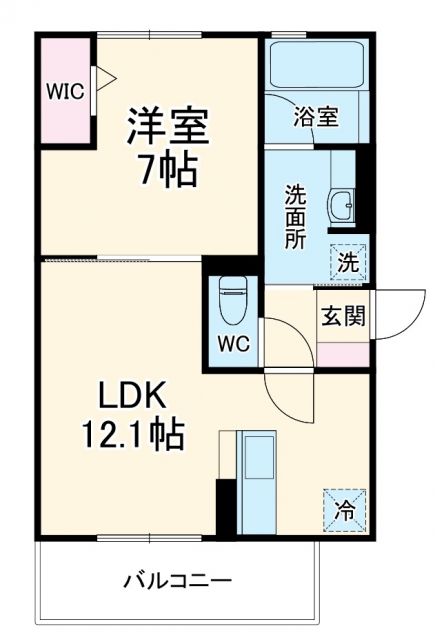 京都市右京区太秦安井水戸田町のアパートの間取り