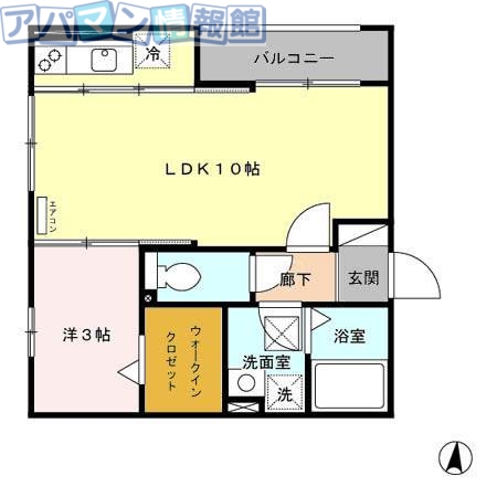 新潟市秋葉区あおば通のアパートの間取り