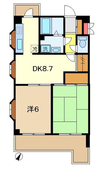 横浜市港南区大久保のマンションの間取り