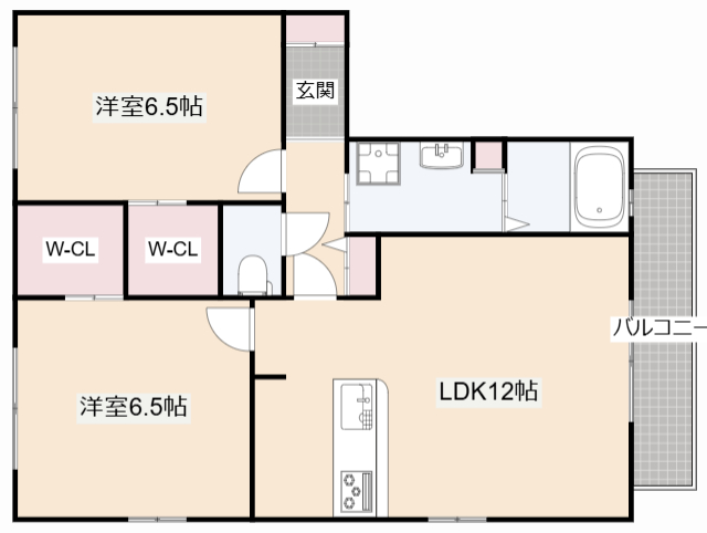 高槻市上牧南駅前町のアパートの間取り