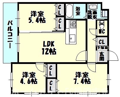 糟屋郡粕屋町大字仲原のマンションの間取り