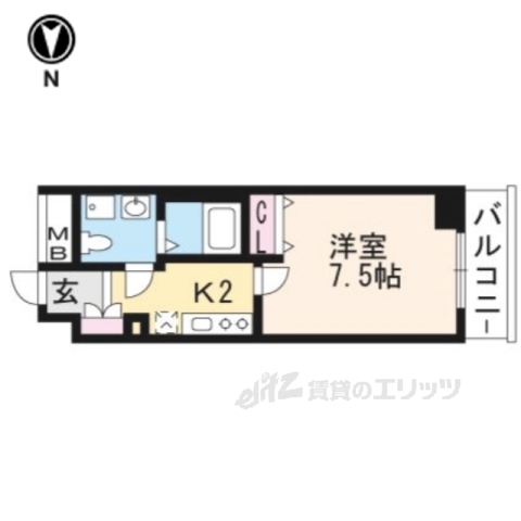 【京都市上京区横大宮町のマンションの間取り】