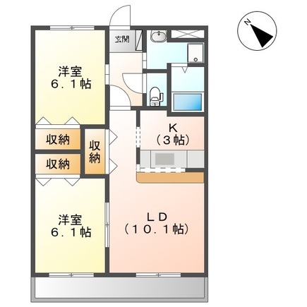 フラワーヒルズ宇頭の間取り