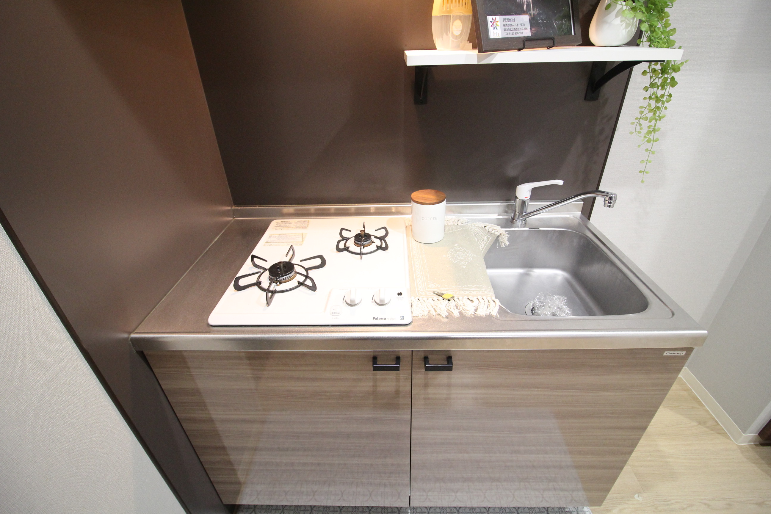 キッチン　2口コンロで同時調理可能！