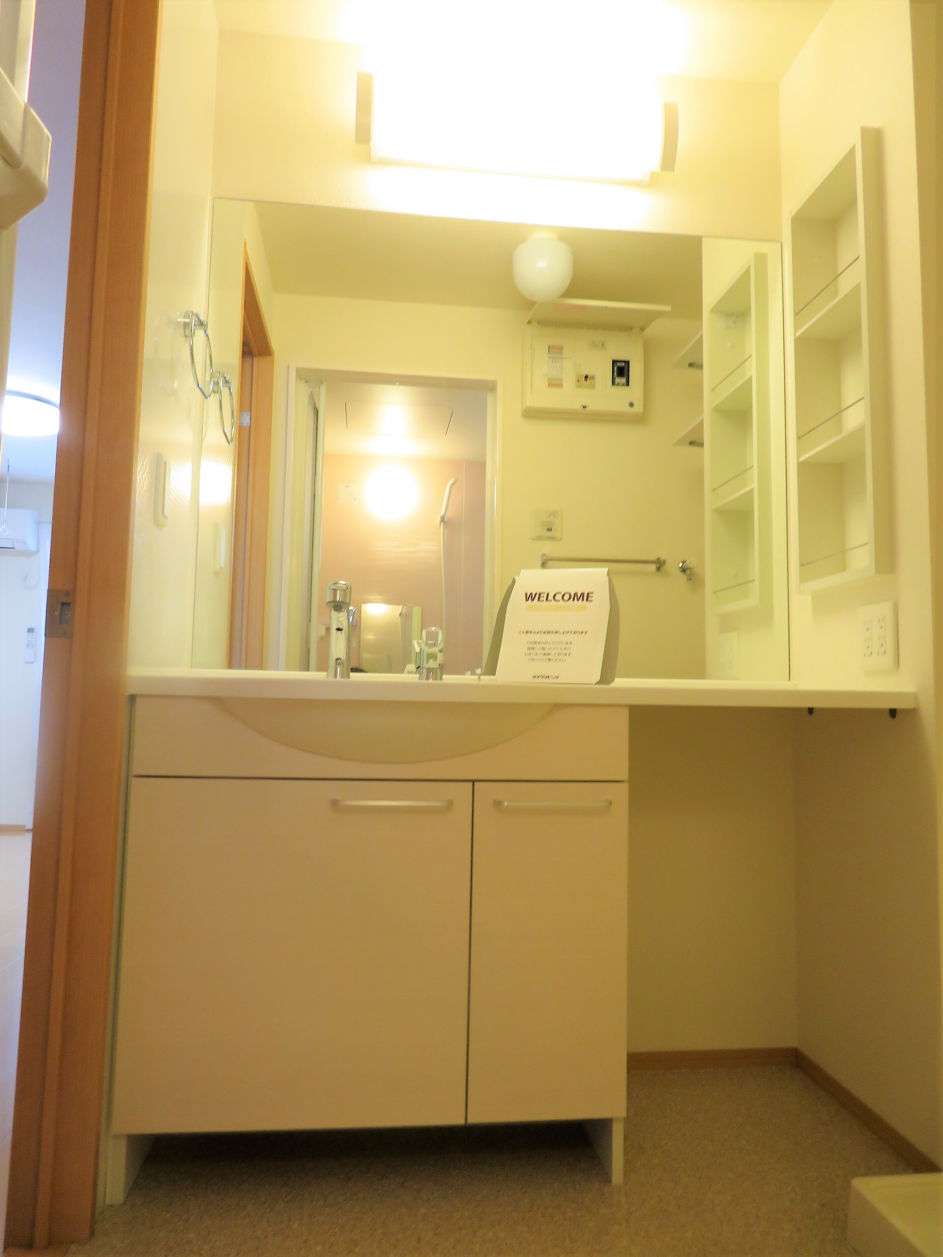 洗面設備　大型洗面台は人気のある設備です！