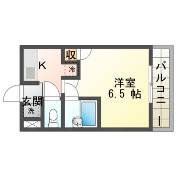 ＪＲ奈良線 桃山駅 徒歩4分 3階建 築43年の間取り写真