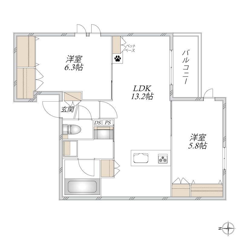 MAISON VERITE 武庫之荘の間取り写真