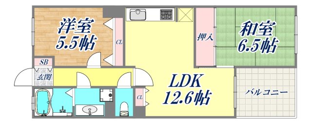 パル鷹取の間取り写真