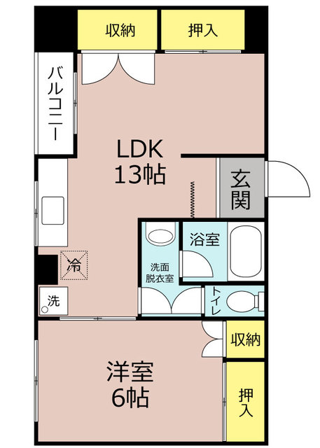 多摩都市モノレール 上北台駅 徒歩17分 4階建 築44年の間取り写真