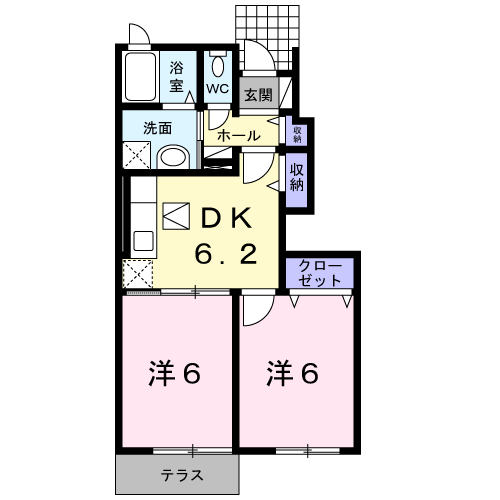 シェーン　パラストＡの間取り