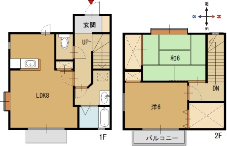 朝来テラスハウスの間取り