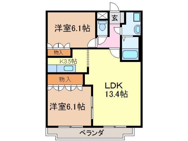 シャインヒルズＫの間取り