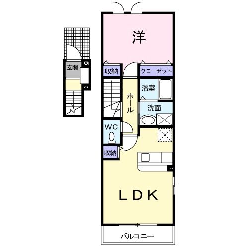 土浦市木田余西台のアパートの間取り