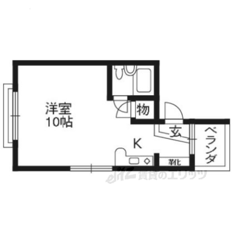 宇治市五ケ庄のマンションの間取り