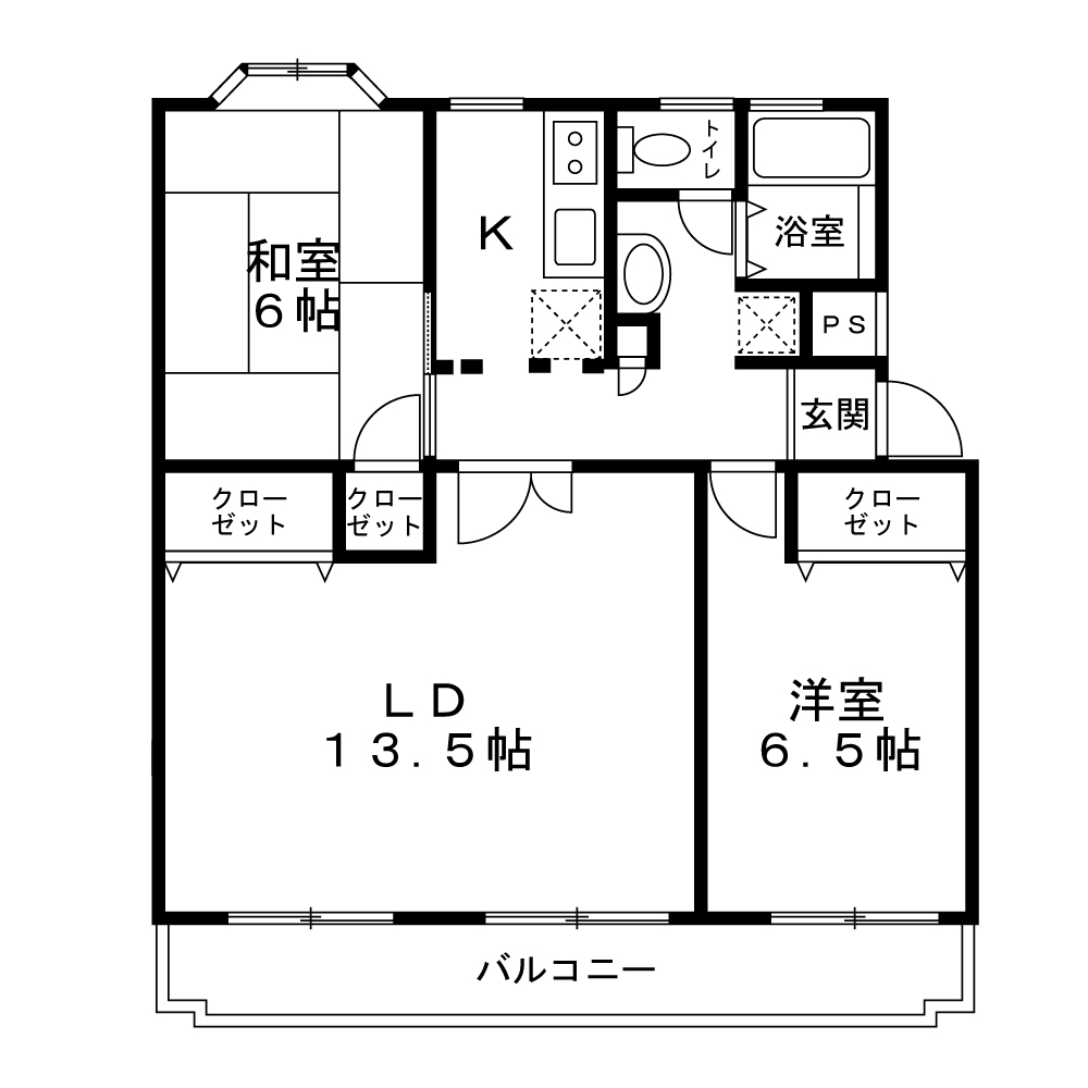 座間市入谷東のマンションの間取り