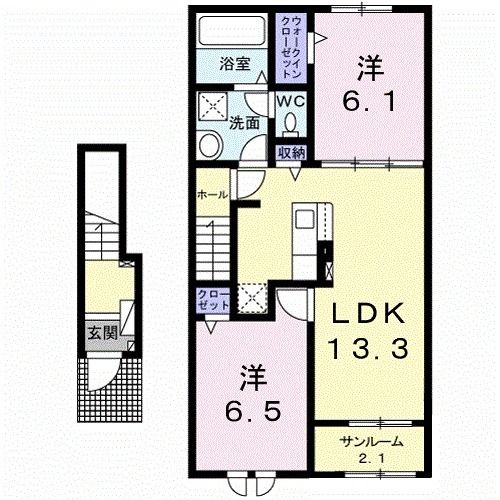 上田市秋和のアパートの間取り