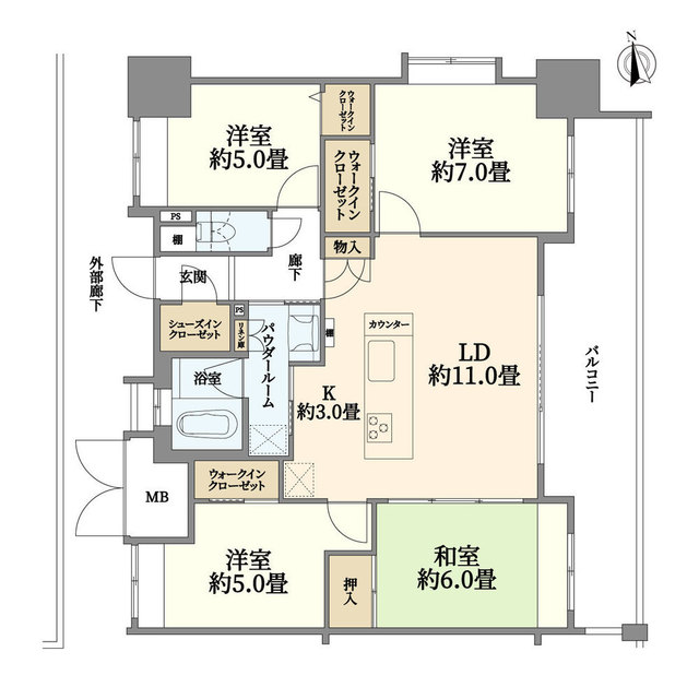 アルスイートあすと長町の間取り