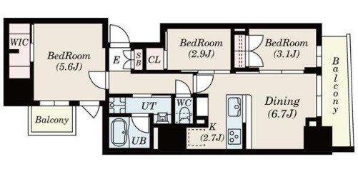 中央区日本橋馬喰町のマンションの間取り