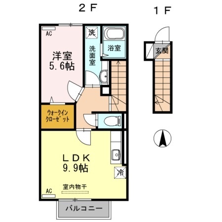 天童市鎌田のアパートの間取り