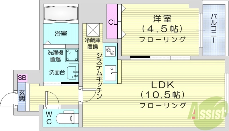 【札幌市北区北三十一条西のマンションの間取り】