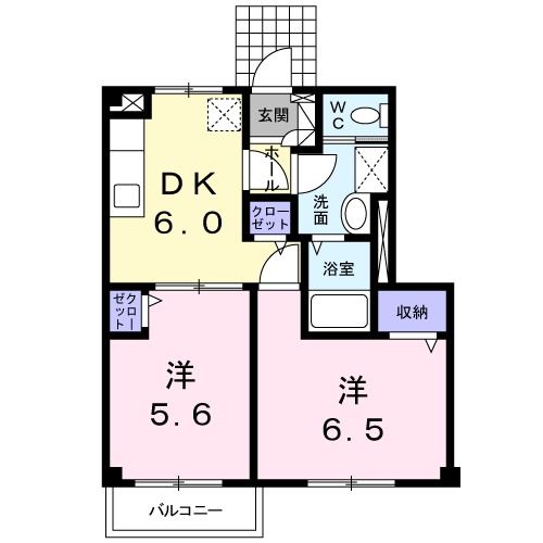 青森市筒井のアパートの間取り