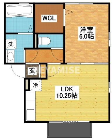 長崎市花園町のアパートの間取り