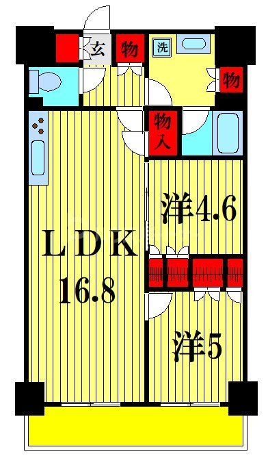 市川市市川のマンションの間取り