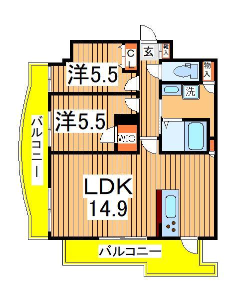 Ｂｒｉｌｌｉａｎｔ　Ｖｉｅｗ　Ｃｅｎｔｒａｌ　Ｐａｒｋの間取り