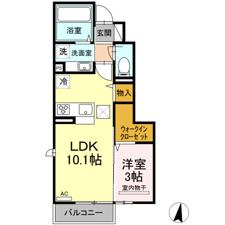 熊本市南区御幸笛田のアパートの間取り