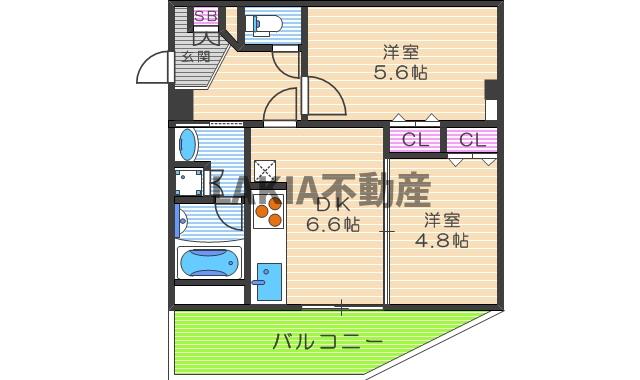 【ヴェヌスタ西田辺の間取り】