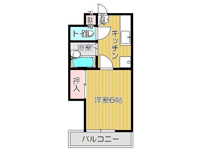 北九州市八幡西区里中のアパートの間取り