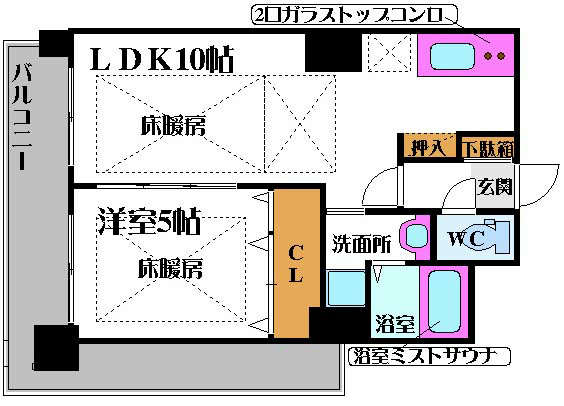 大阪市淀川区宮原のマンションの間取り