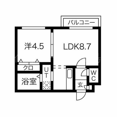 札幌市東区北十五条東のマンションの間取り