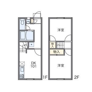 【神戸市灘区長峰台のアパートの間取り】