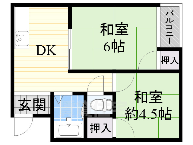 堺市堺区材木町西のマンションの間取り