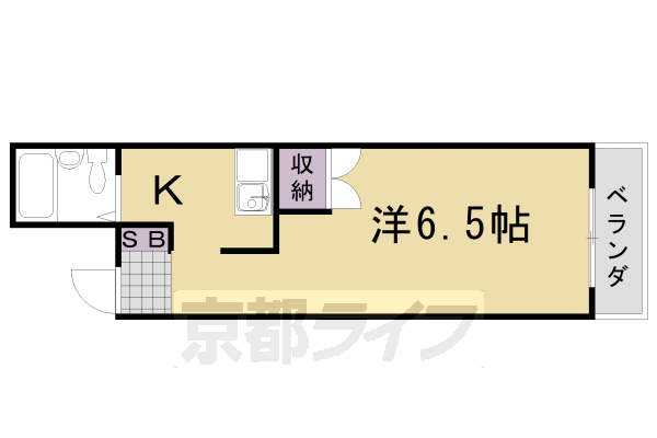 京都市西京区大枝中山町のマンションの間取り