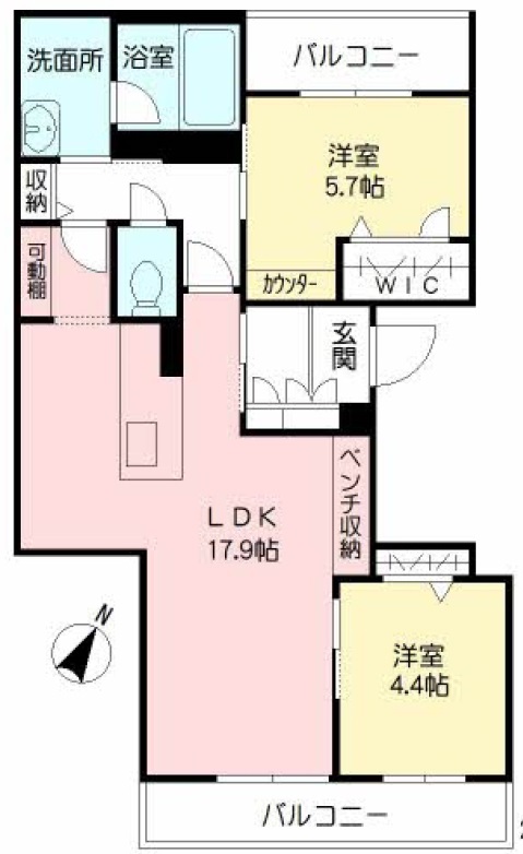 鹿児島市唐湊のマンションの間取り